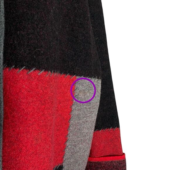 Vtg Liz Claiborne Cardigan Sweater Womens 1X Petite Wool Artsy Boho Cottage Art - Picture 8 of 15